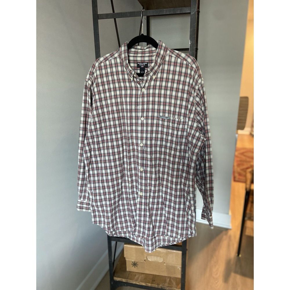 Vintage Ralph Lauren Jeans Co Men's Large Long Sleeve Button Down Plaid 1990's